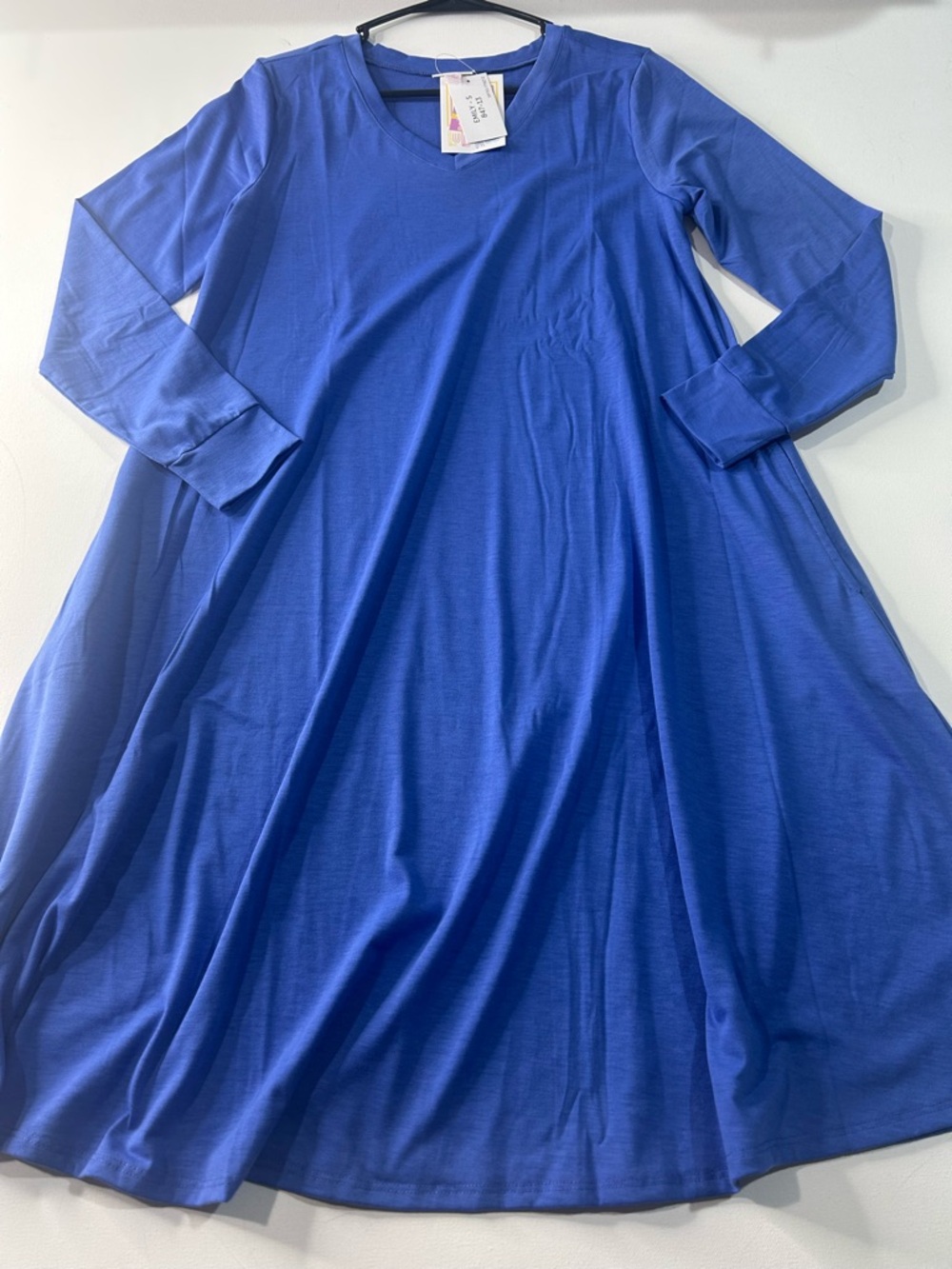 NWT LuLaRoe Small Emily Royal Blue Long Sleeve Dress
